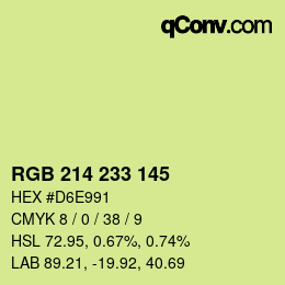 Color code: RGB 214 233 145 | qconv.com