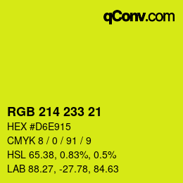 Color code: RGB 214 233 21 | qconv.com