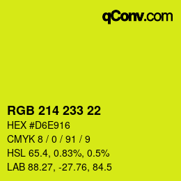 Color code: RGB 214 233 22 | qconv.com