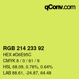 Color code: RGB 214 233 92 | qconv.com