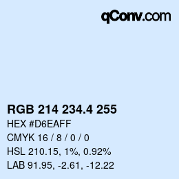カラーコード: RGB 214 234.4 255 | qconv.com