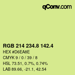 カラーコード: RGB 214 234.8 142.4 | qconv.com