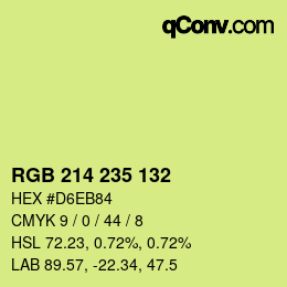 Farbcode: RGB 214 235 132 | qconv.com