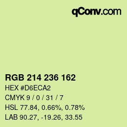 Color code: RGB 214 236 162 | qconv.com