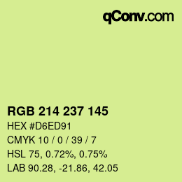Color code: RGB 214 237 145 | qconv.com