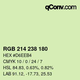 Color code: RGB 214 238 180 | qconv.com