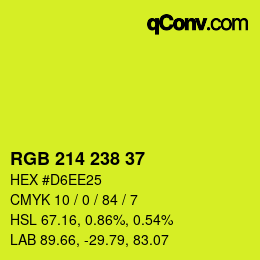 カラーコード: RGB 214 238 37 | qconv.com