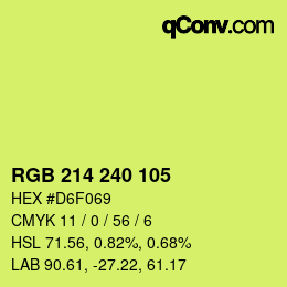 カラーコード: RGB 214 240 105 | qconv.com