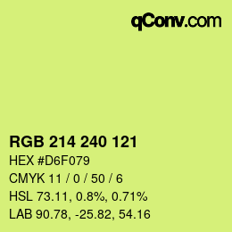 颜色代码: RGB 214 240 121 | qconv.com