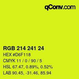 カラーコード: RGB 214 241 24 | qconv.com
