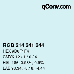 Color code: RGB 214 241 244 | qconv.com