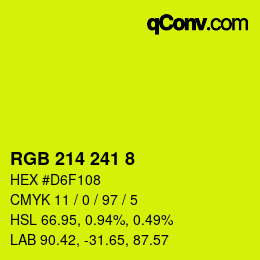 カラーコード: RGB 214 241 8 | qconv.com