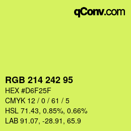 カラーコード: RGB 214 242 95 | qconv.com