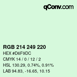 Color code: RGB 214 249 220 | qconv.com