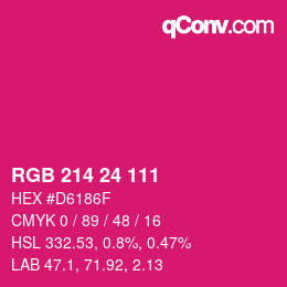 カラーコード: RGB 214 24 111 | qconv.com