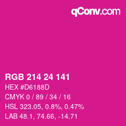 カラーコード: RGB 214 24 141 | qconv.com