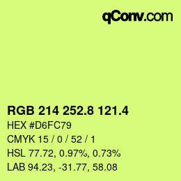 カラーコード: RGB 214 252.8 121.4 | qconv.com