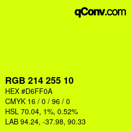 颜色代码: RGB 214 255 10 | qconv.com