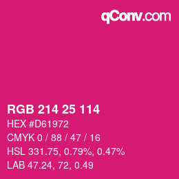 Color code: RGB 214 25 114 | qconv.com