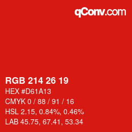 Farbcode: RGB 214 26 19 | qconv.com