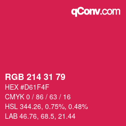 Color code: RGB 214 31 79 | qconv.com