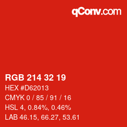 Color code: RGB 214 32 19 | qconv.com