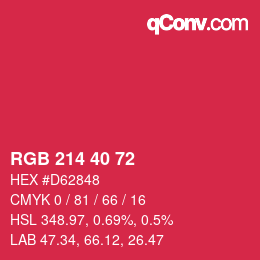 Color code: RGB 214 40 72 | qconv.com