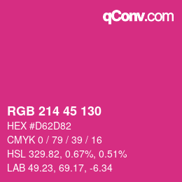 Color code: RGB 214 45 130 | qconv.com