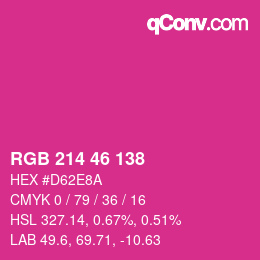 Código de color: RGB 214 46 138 | qconv.com