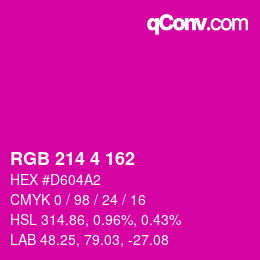 Color code: RGB 214 4 162 | qconv.com