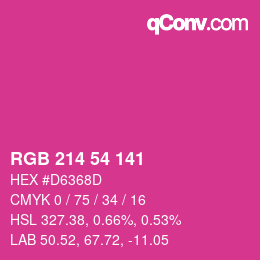 Color code: RGB 214 54 141 | qconv.com