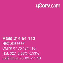 Color code: RGB 214 54 142 | qconv.com