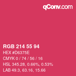 Farbcode: RGB 214 55 94 | qconv.com