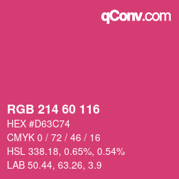 カラーコード: RGB 214 60 116 | qconv.com