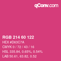 カラーコード: RGB 214 60 122 | qconv.com