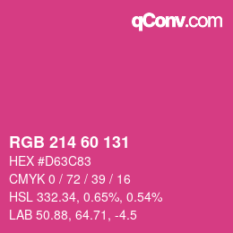 カラーコード: RGB 214 60 131 | qconv.com