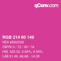 カラーコード: RGB 214 60 149 | qconv.com