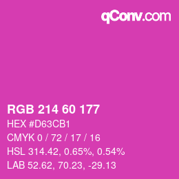颜色代码: RGB 214 60 177 | qconv.com