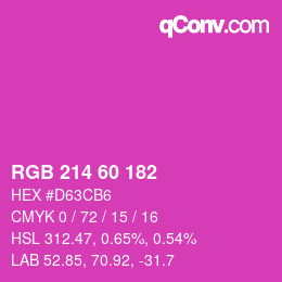 カラーコード: RGB 214 60 182 | qconv.com
