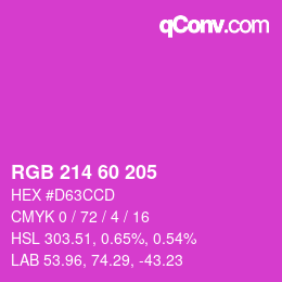 カラーコード: RGB 214 60 205 | qconv.com