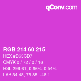 カラーコード: RGB 214 60 215 | qconv.com