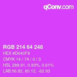 Color code: RGB 214 64 248 | qconv.com