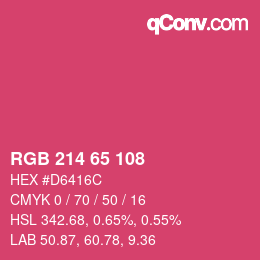 カラーコード: RGB 214 65 108 | qconv.com