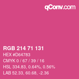 Color code: RGB 214 71 131 | qconv.com