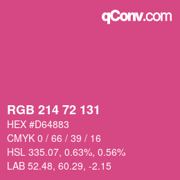 颜色代码: RGB 214 72 131 | qconv.com