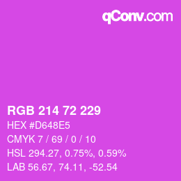 Color code: RGB 214 72 229 | qconv.com