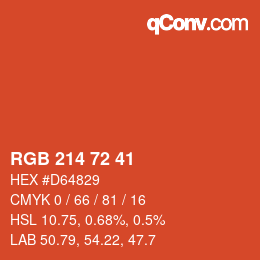 Código de color: RGB 214 72 41 | qconv.com