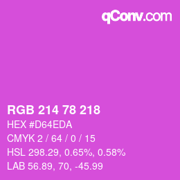 カラーコード: RGB 214 78 218 | qconv.com