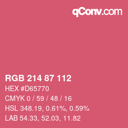 Code couleur: RGB 214 87 112 | qconv.com