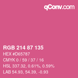 Color code: RGB 214 87 135 | qconv.com
